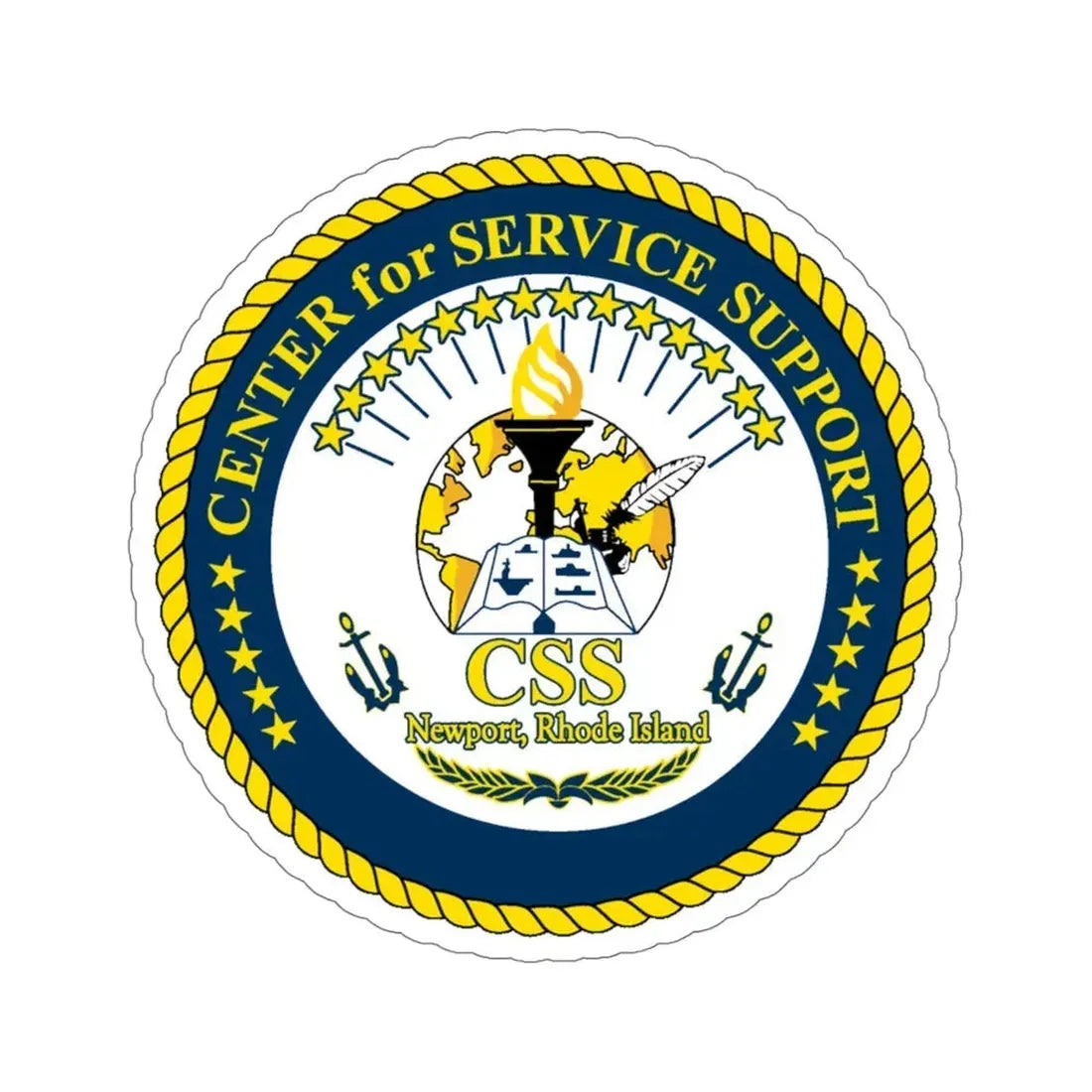 Center for Service Support Newport RI (U.S. Navy) STICKER Vinyl Die-Cut Decal 5 Inch - The Sticker Space