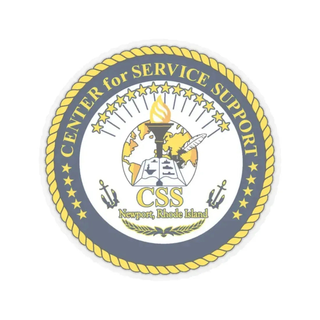 Center for Service Support Newport RI (U.S. Navy) STICKER Vinyl Kiss-Cut Decal 2 Inch Transparent - The Sticker Space