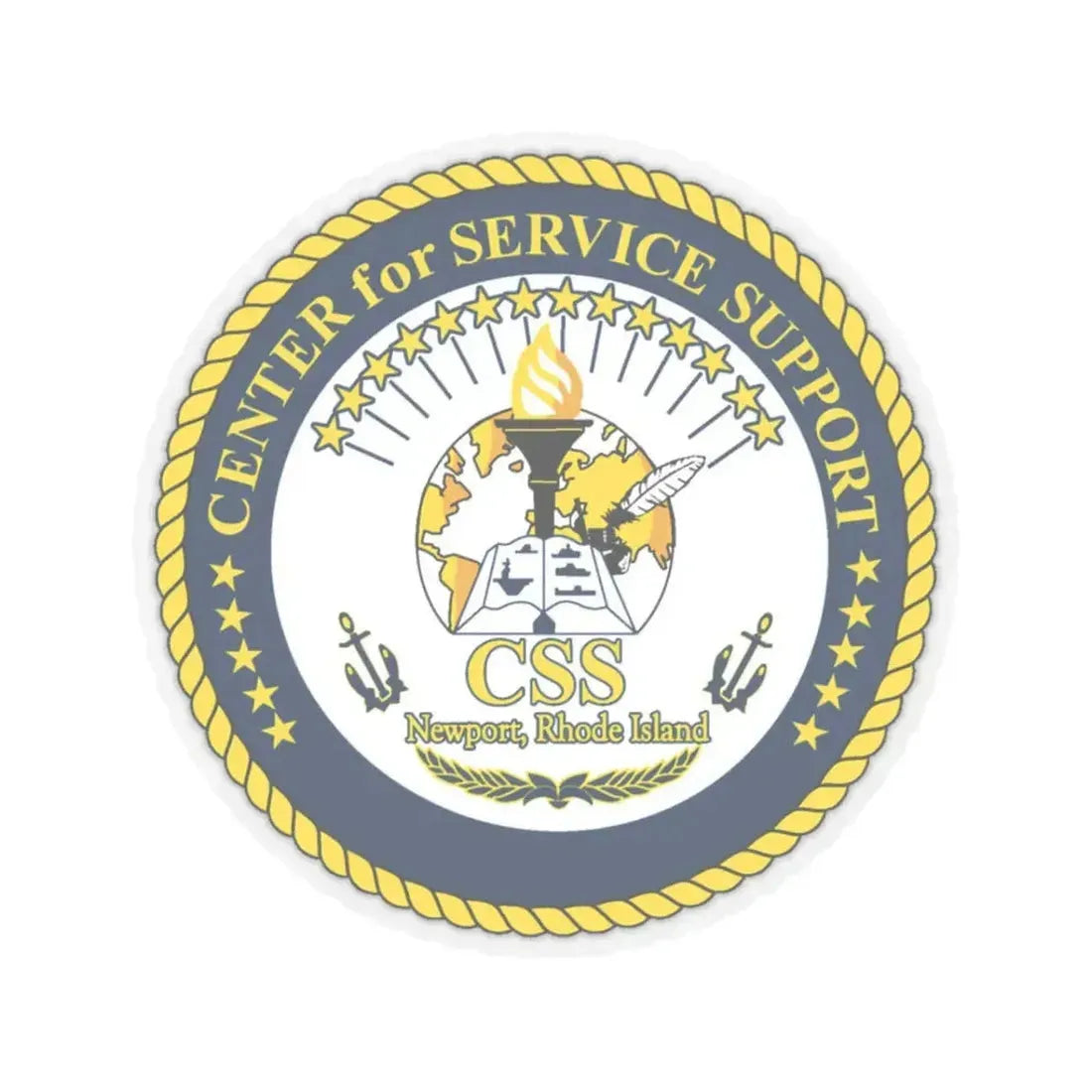 Center for Service Support Newport RI (U.S. Navy) STICKER Vinyl Kiss-Cut Decal 3 Inch Transparent - The Sticker Space
