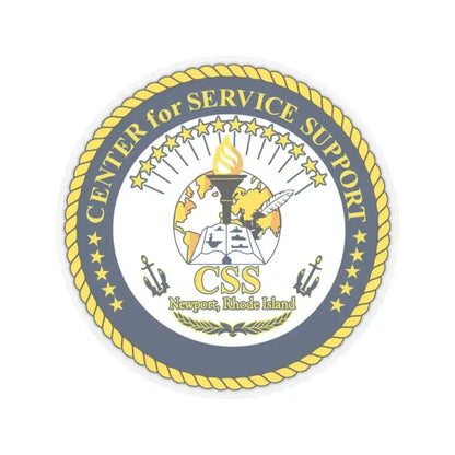 Center for Service Support Newport RI (U.S. Navy) STICKER Vinyl Kiss-Cut Decal 3 Inch Transparent - The Sticker Space