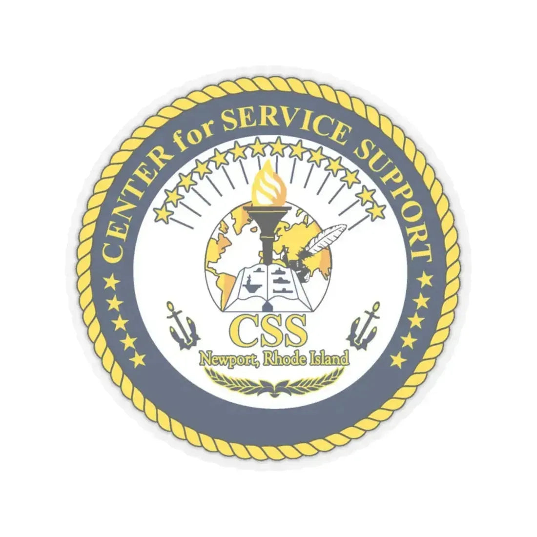 Center for Service Support Newport RI (U.S. Navy) STICKER Vinyl Kiss-Cut Decal 6 Inch Transparent - The Sticker Space