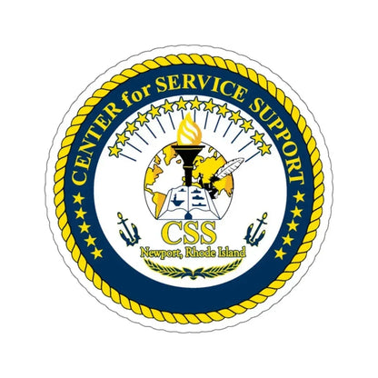 Center for Service Support Newport RI (U.S. Navy) STICKER Vinyl Kiss-Cut Decal 6 Inch White - The Sticker Space