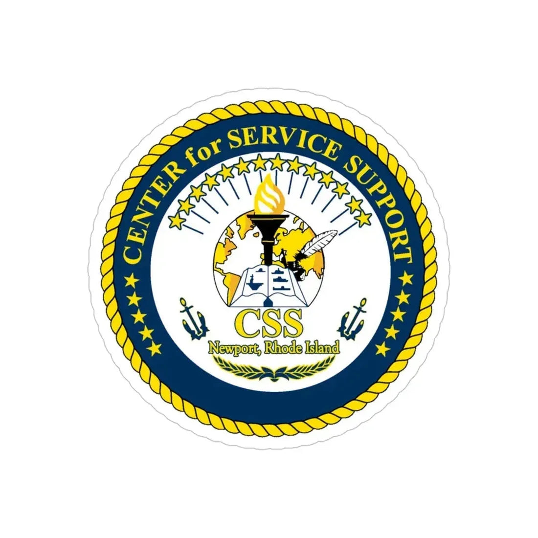 Center for Service Support Newport RI (U.S. Navy) Transparent STICKER Die-Cut Vinyl Decal 4 Inch Transparent - The Sticker Space