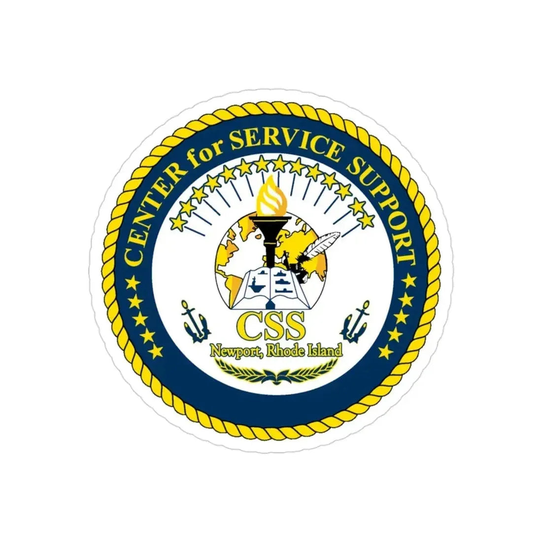 Center for Service Support Newport RI (U.S. Navy) Transparent STICKER Die-Cut Vinyl Decal - The Sticker Space