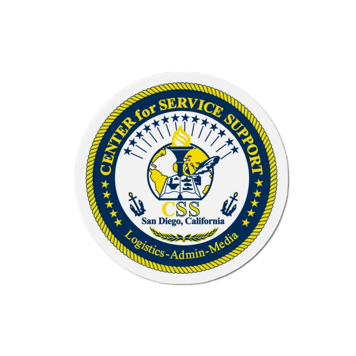 Center for Service Support San Diego CA CSS (U.S. Navy) Die-Cut Magnet-3" x 3"-The Sticker Space