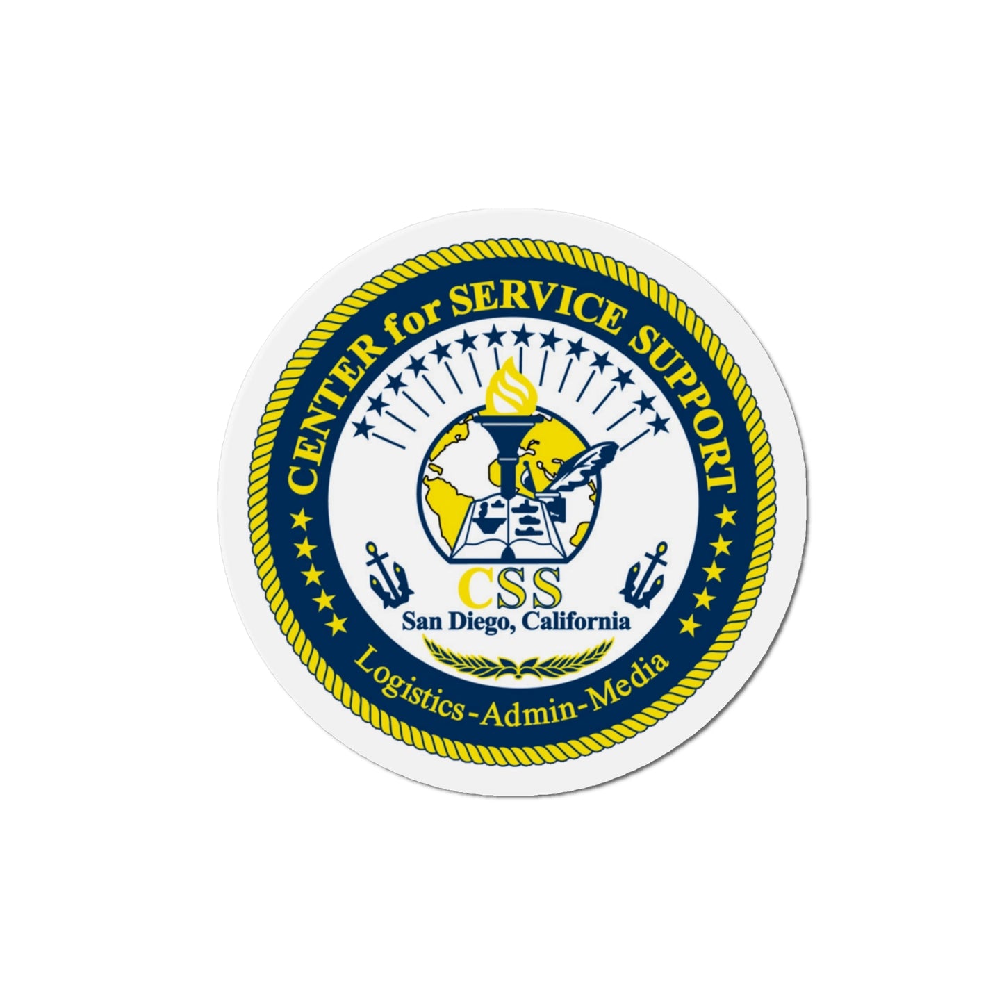 Center for Service Support San Diego CA CSS (U.S. Navy) Die-Cut Magnet-4" x 4"-The Sticker Space