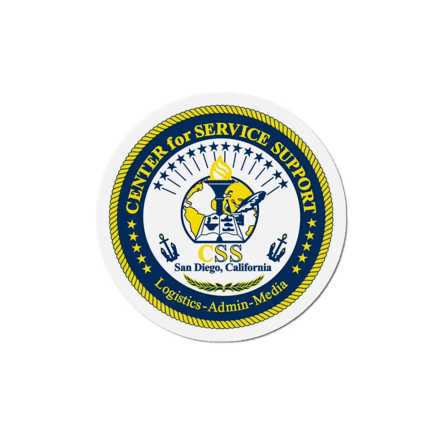 Center for Service Support San Diego CA CSS (U.S. Navy) Die-Cut Magnet-5" x 5"-The Sticker Space