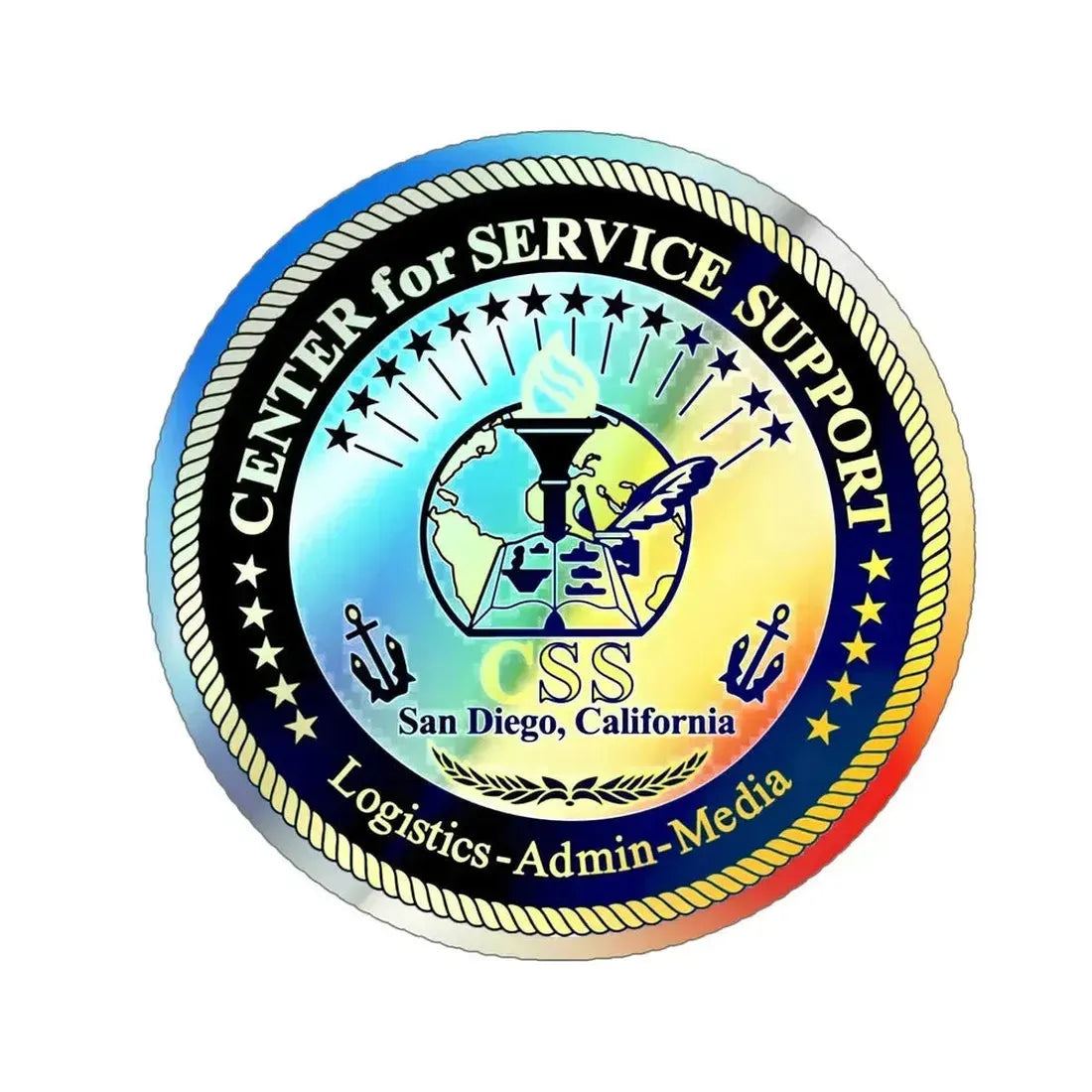Center for Service Support San Diego CA CSS (U.S. Navy) Holographic STICKER Die-Cut Vinyl Decal - The Sticker Space