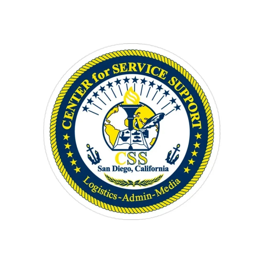 Center for Service Support San Diego CA CSS (U.S. Navy) Transparent STICKER Die-Cut Vinyl Decal 2 Inch Transparent - The Sticker Space