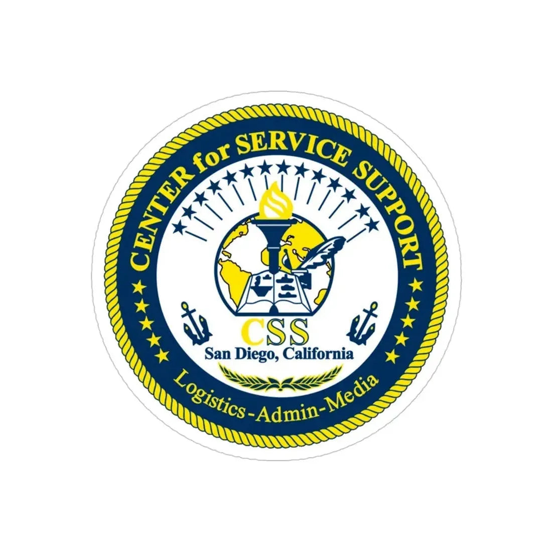 Center for Service Support San Diego CA CSS (U.S. Navy) Transparent STICKER Die-Cut Vinyl Decal 4 Inch Transparent - The Sticker Space