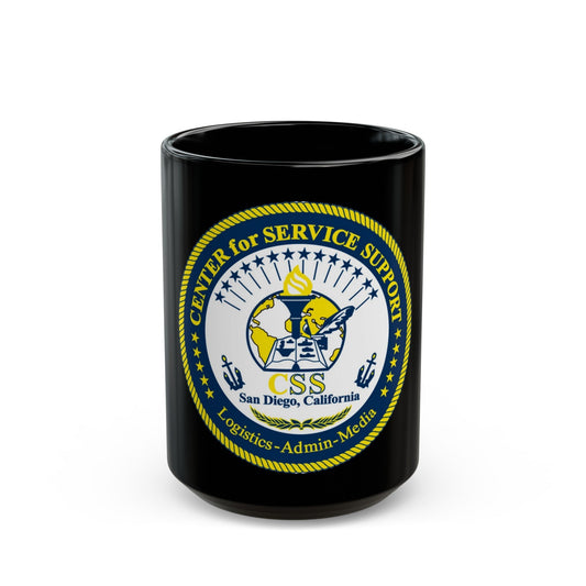 Center for Service Support San DiegoCA CSS (U.S. Navy) Black Coffee Mug-15oz-The Sticker Space