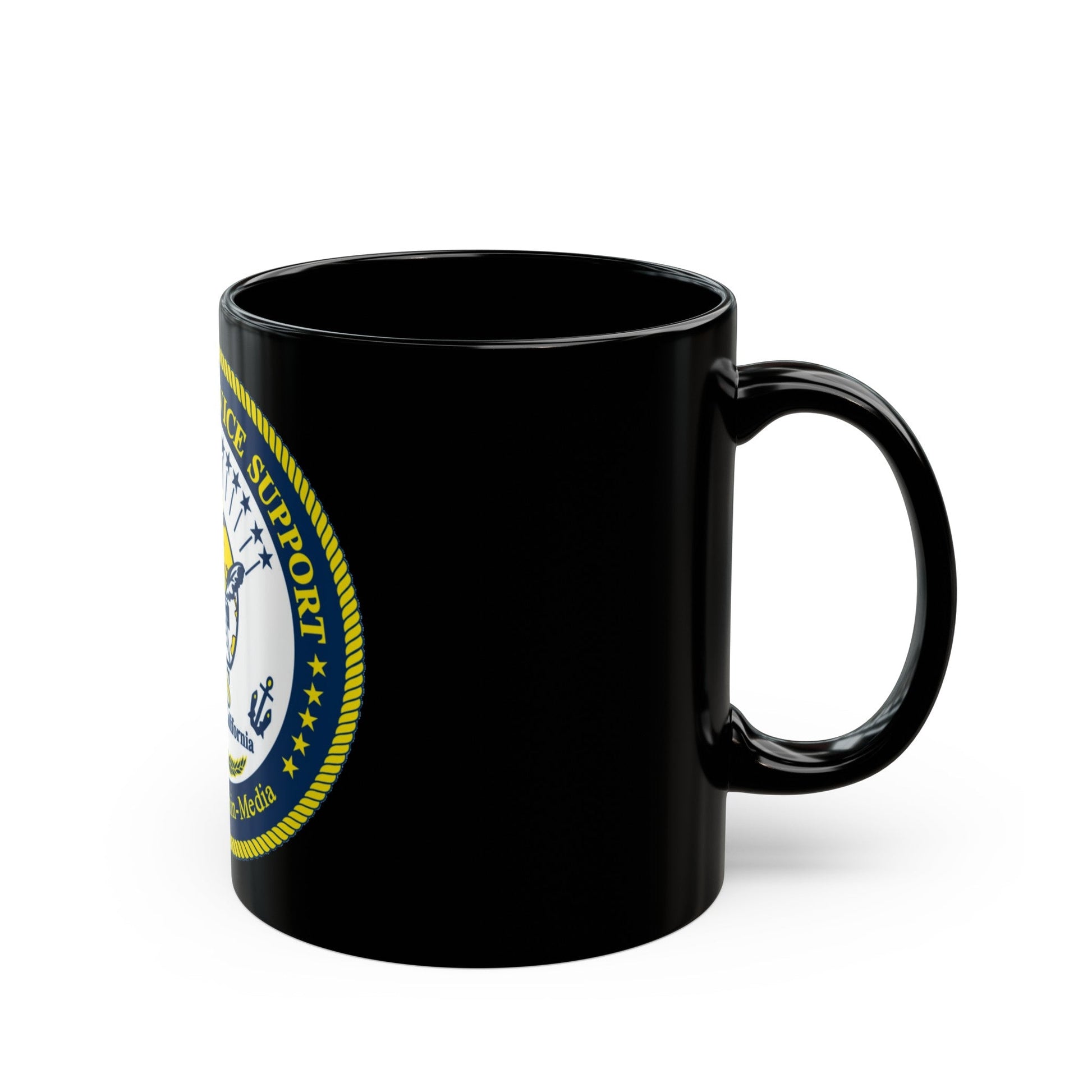 Center for Service Support San DiegoCA CSS (U.S. Navy) Black Coffee Mug-The Sticker Space