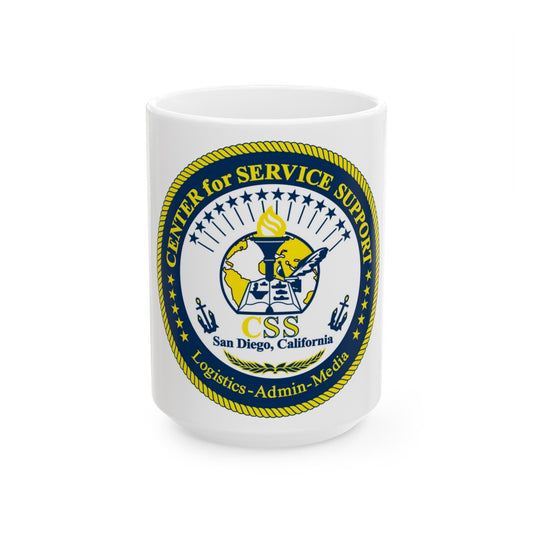 Center for Service Support San DiegoCA CSS (U.S. Navy) White Coffee Mug-15oz-The Sticker Space