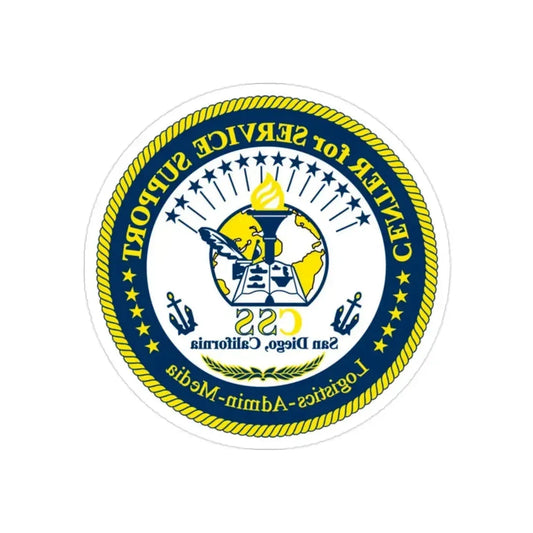 Center for Service Support San DiegoCA CSS (U.S. Navy) REVERSE PRINT Transparent Die-Cut STICKER 2 Inch Die-Cut Transparent - The Sticker Space