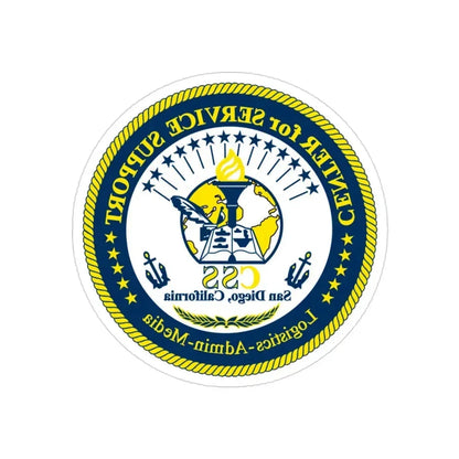 Center for Service Support San DiegoCA CSS (U.S. Navy) REVERSE PRINT Transparent Die-Cut STICKER 3 Inch Die-Cut Transparent - The Sticker Space