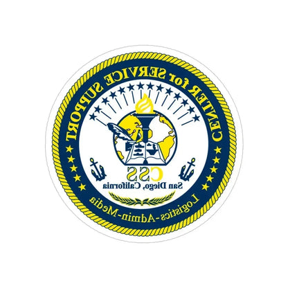 Center for Service Support San DiegoCA CSS (U.S. Navy) REVERSE PRINT Transparent Die-Cut STICKER 5 Inch Die-Cut Transparent - The Sticker Space