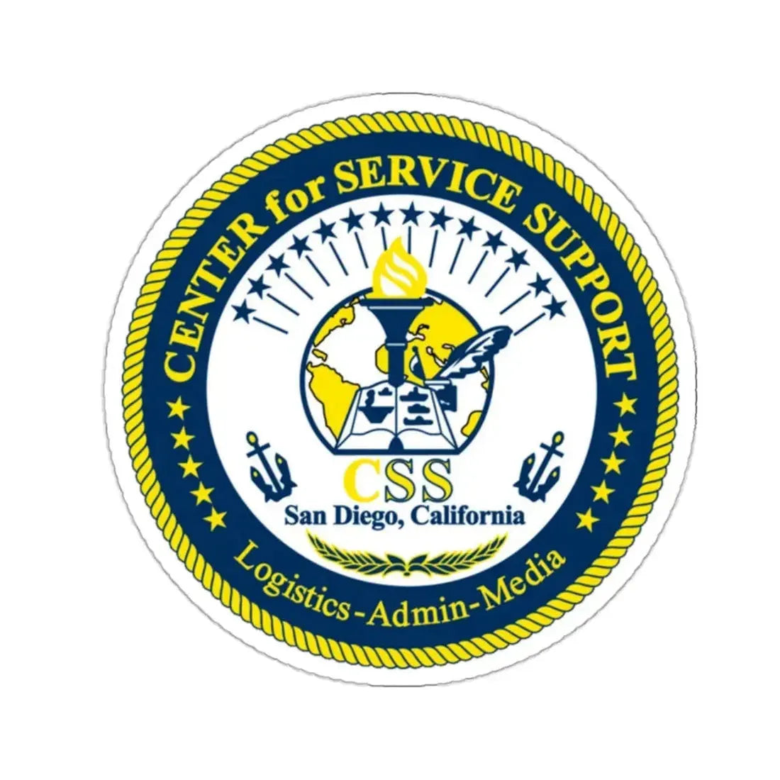Center for Service Support San DiegoCA CSS (U.S. Navy) STICKER Vinyl Kiss-Cut Decal 2 Inch White - The Sticker Space