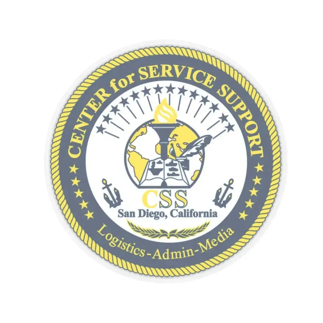 Center for Service Support San DiegoCA CSS (U.S. Navy) STICKER Vinyl Kiss-Cut Decal 3 Inch Transparent - The Sticker Space