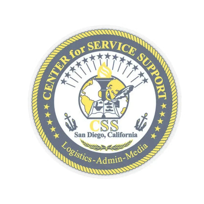 Center for Service Support San DiegoCA CSS (U.S. Navy) STICKER Vinyl Kiss-Cut Decal 3 Inch Transparent - The Sticker Space