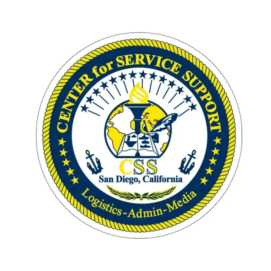 Center for Service Support San DiegoCA CSS (U.S. Navy) STICKER Vinyl Kiss-Cut Decal 4 Inch White - The Sticker Space