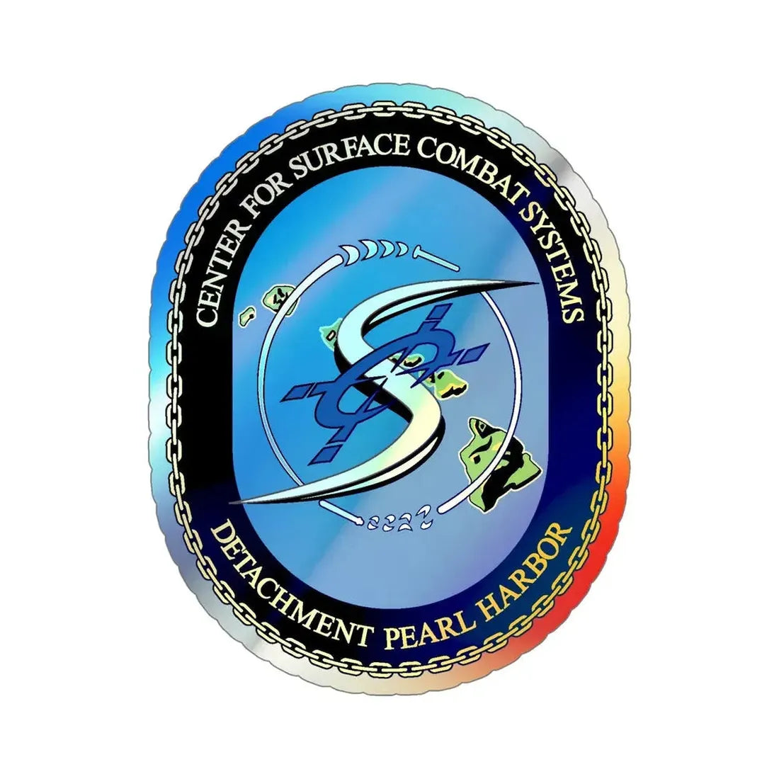 Center for Surface Combat System Det Pearl Harbor (U.S. Navy) Holographic STICKER Die-Cut Vinyl Decal 6 Inch Holographic - The Sticker Space
