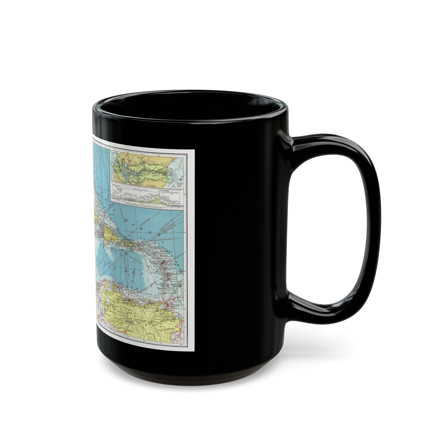 Central America (1913) (Map) Black Coffee Mug-The Sticker Space