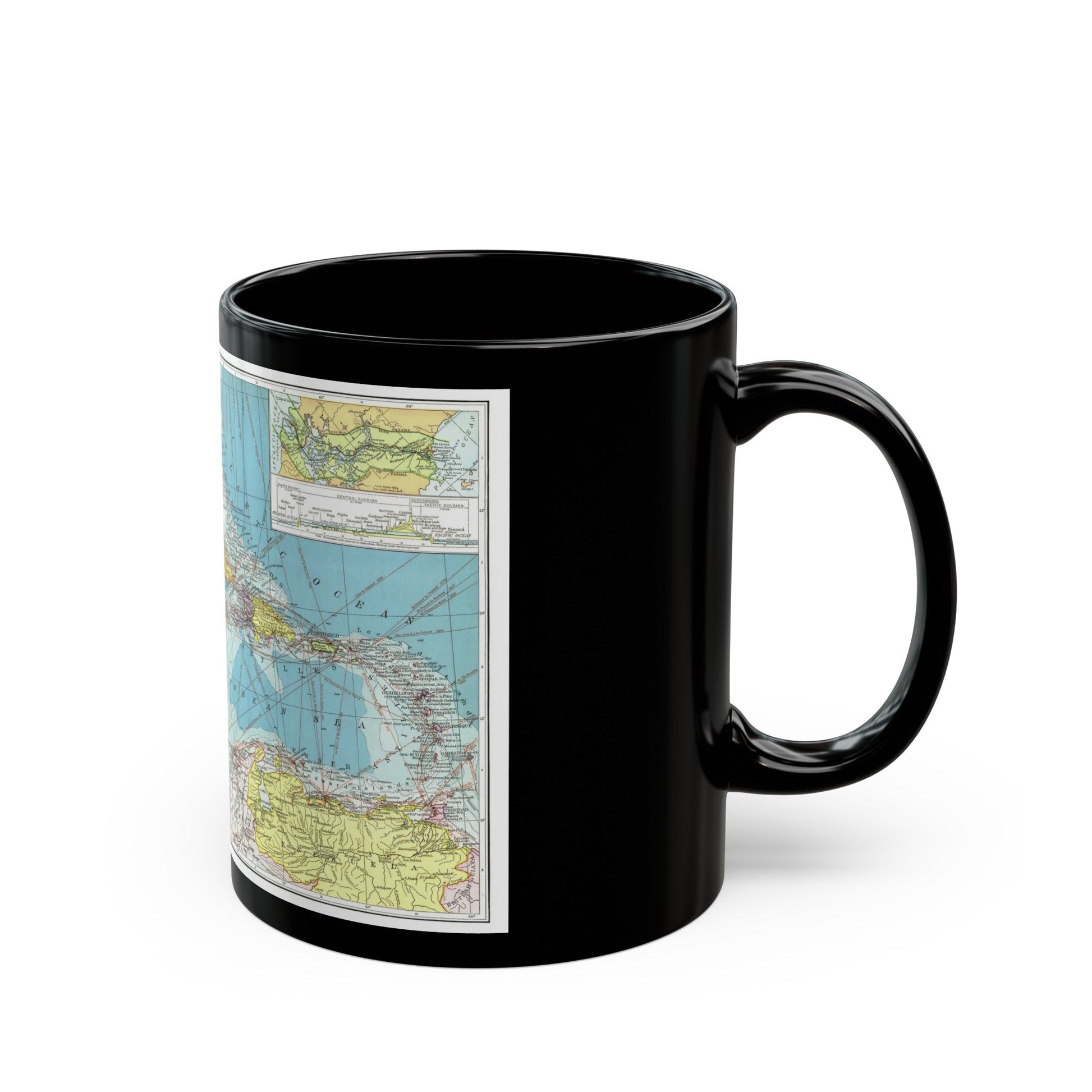 Central America (1913) (Map) Black Coffee Mug-The Sticker Space