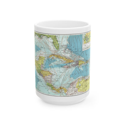 Central America (1913) (Map) White Coffee Mug-15oz-The Sticker Space