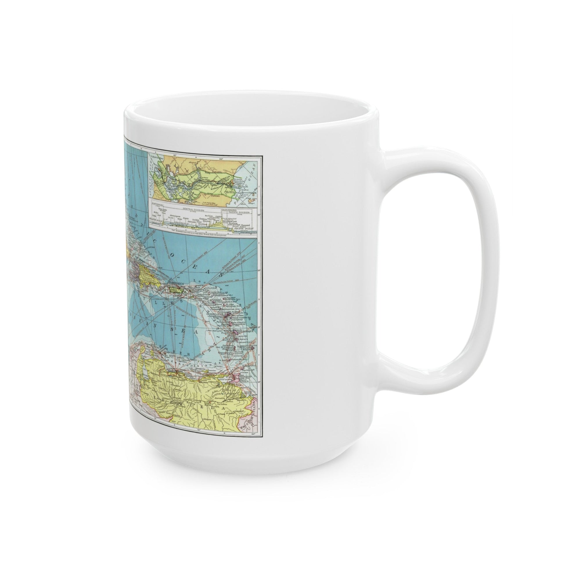 Central America (1913) (Map) White Coffee Mug-The Sticker Space