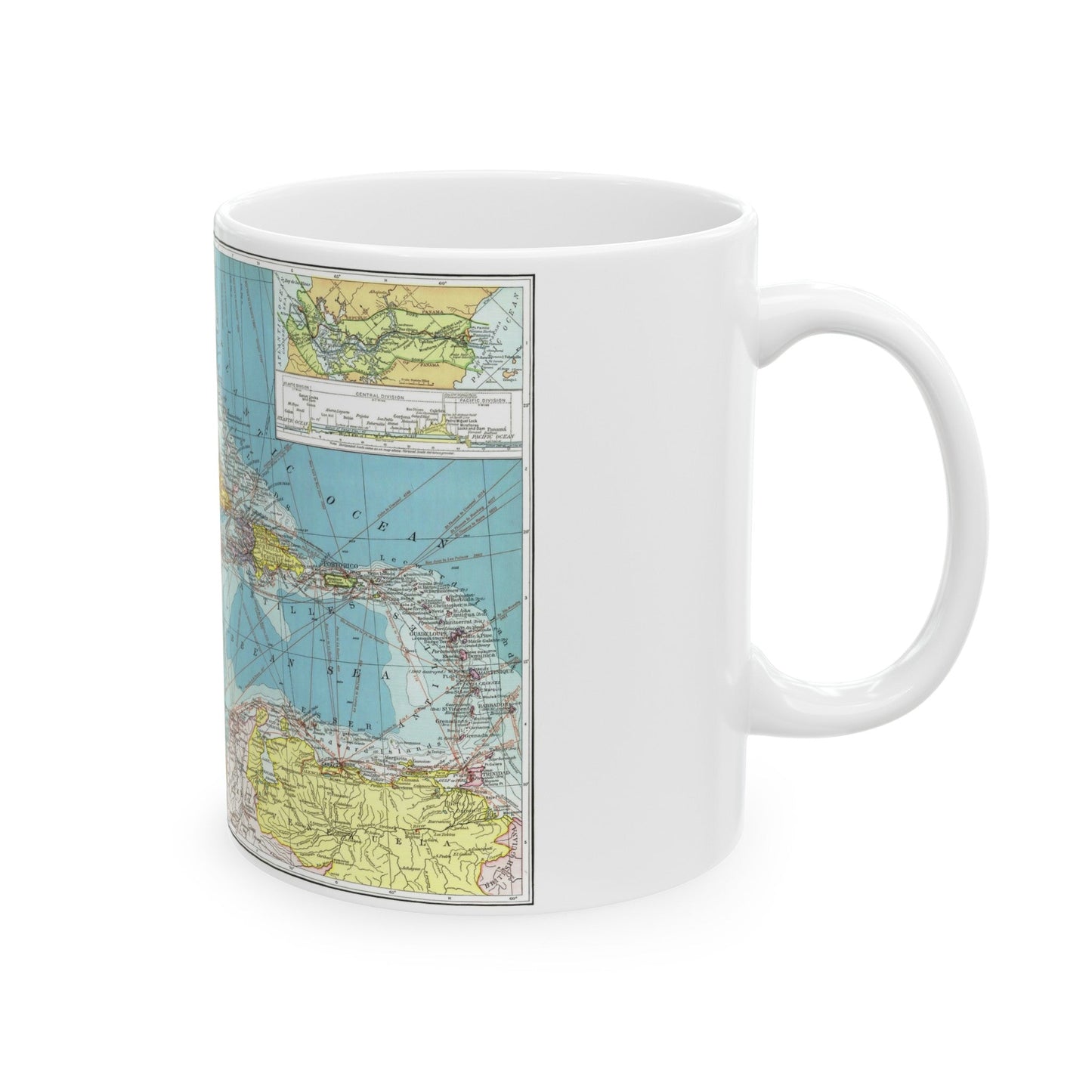 Central America (1913) (Map) White Coffee Mug-The Sticker Space