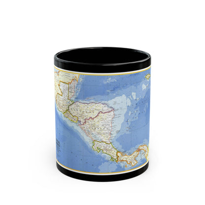 Central America (1973) (Map) Black Coffee Mug-11oz-The Sticker Space