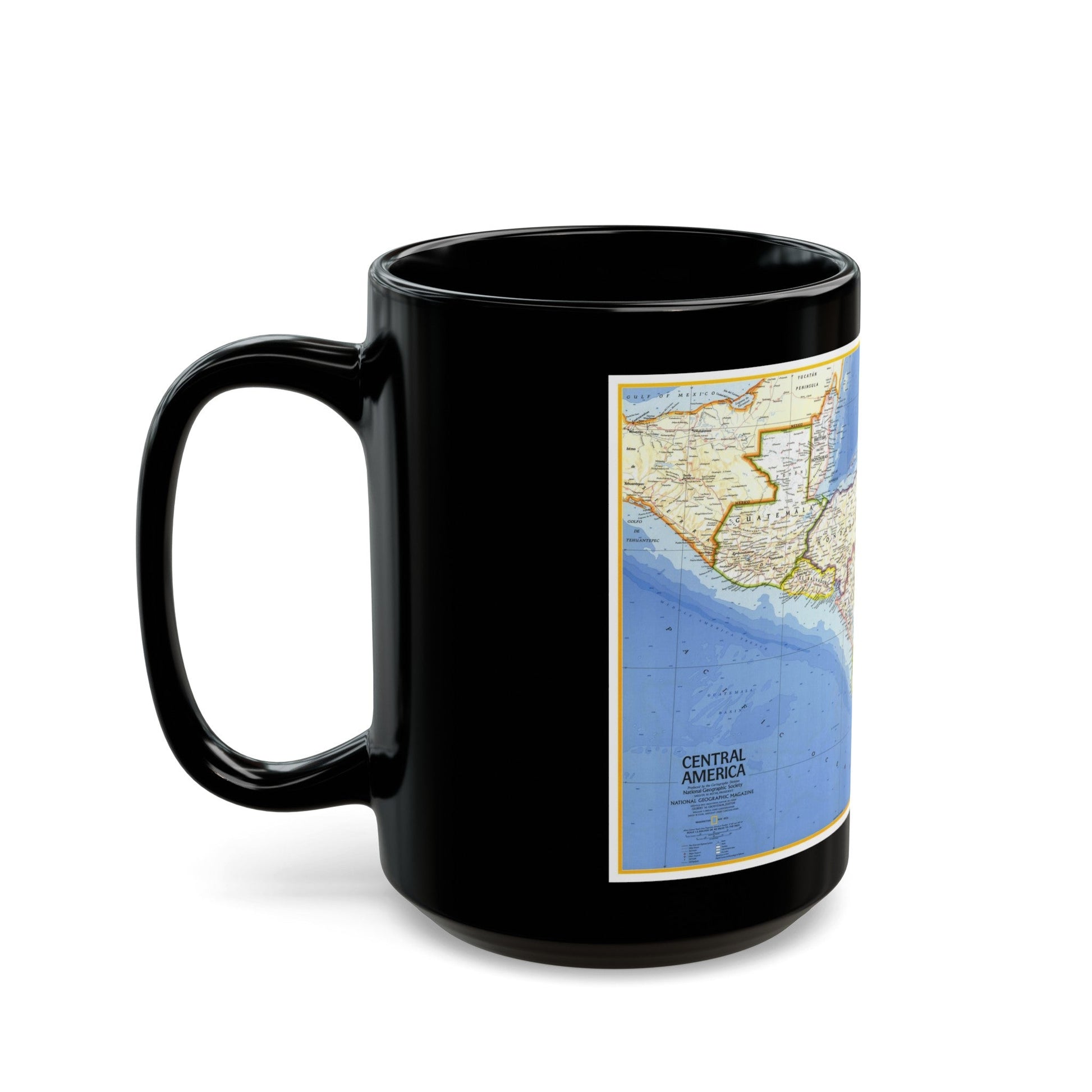 Central America (1973) (Map) Black Coffee Mug-The Sticker Space