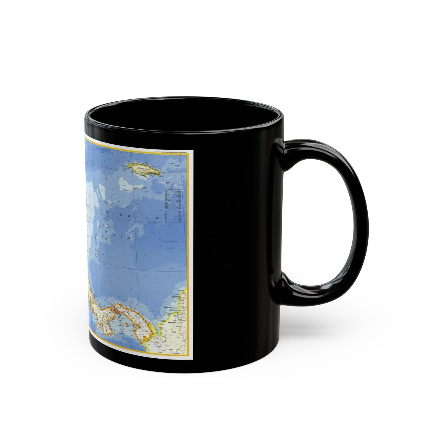 Central America (1973) (Map) Black Coffee Mug-The Sticker Space