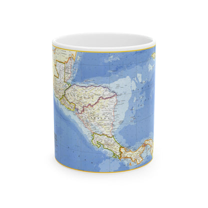 Central America (1973) (Map) White Coffee Mug-11oz-The Sticker Space