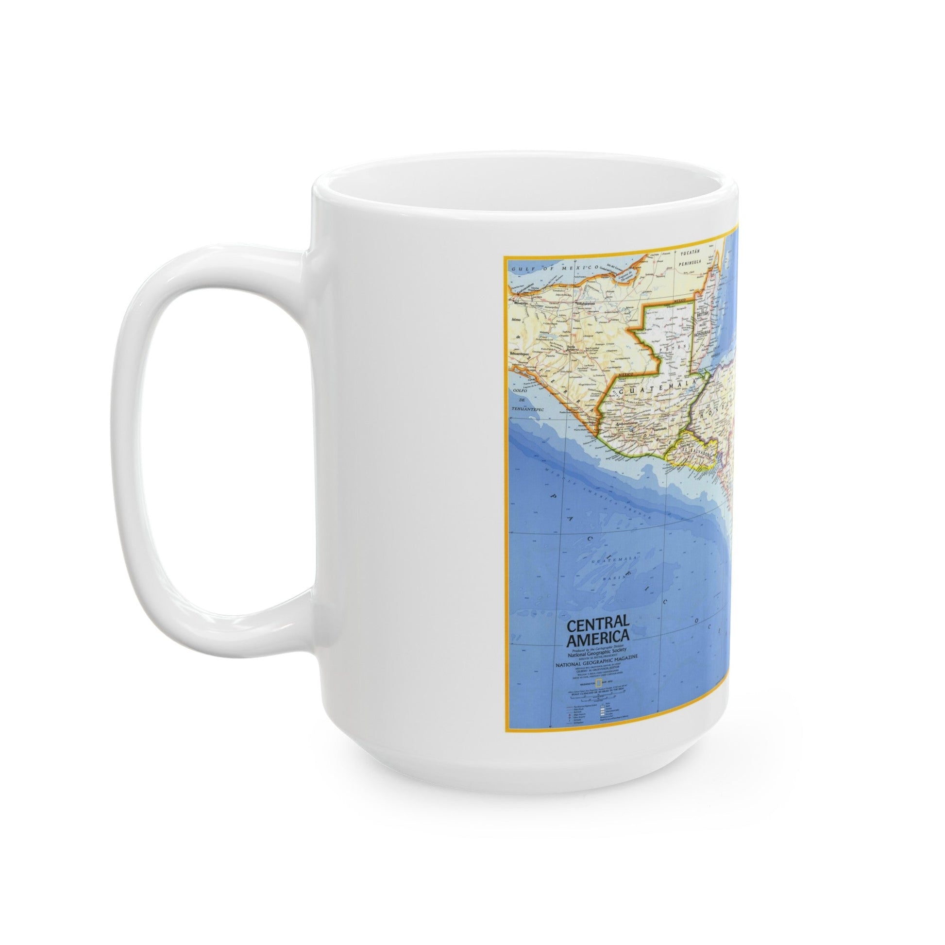 Central America (1973) (Map) White Coffee Mug-The Sticker Space