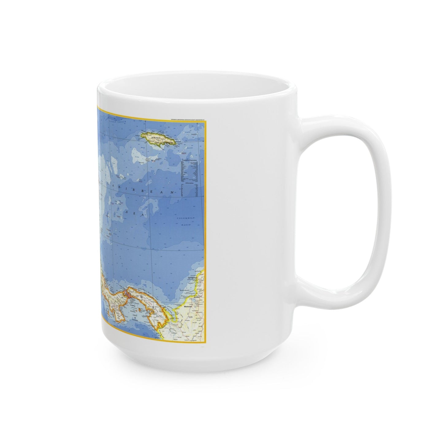 Central America (1973) (Map) White Coffee Mug-The Sticker Space