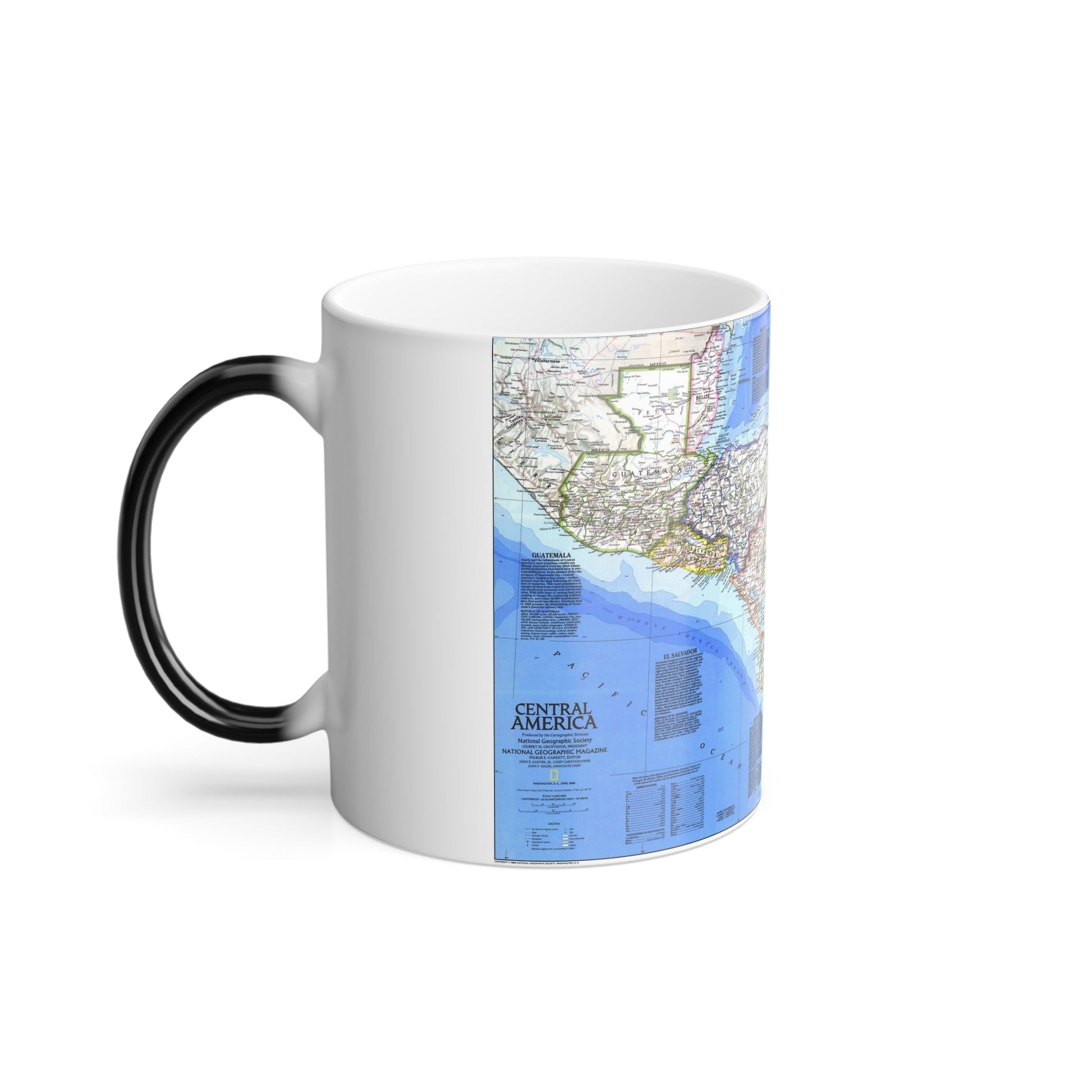 Central America (1986) (Map) Color Changing Mug 11oz-11oz-The Sticker Space