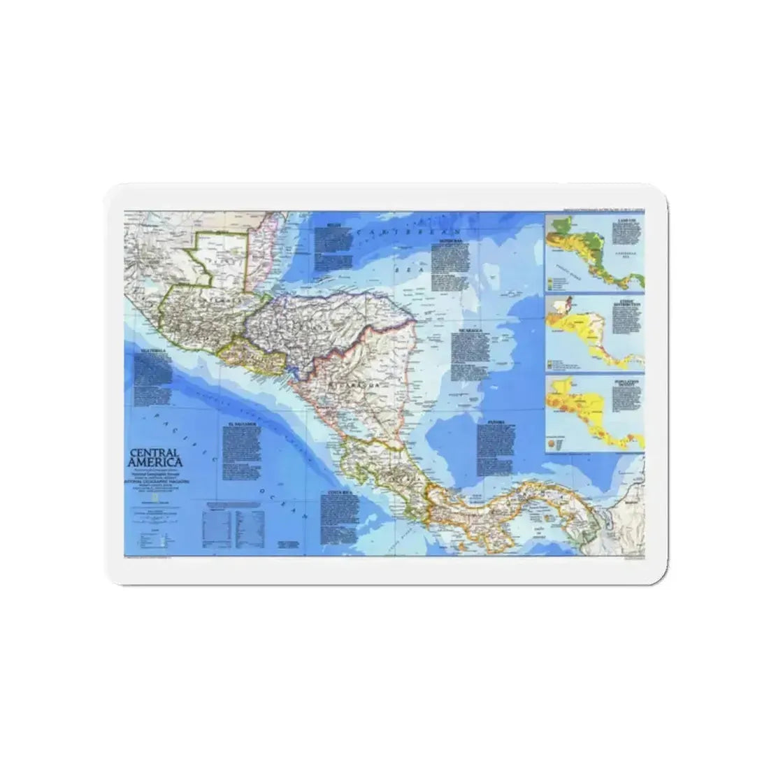 Central America (1986) (Map) Refrigerator Magnet 2 Inch - The Sticker Space