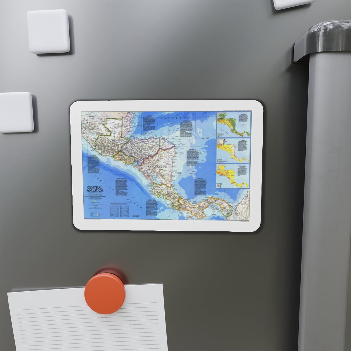 Central America (1986) (Map) Refrigerator Magnet-The Sticker Space