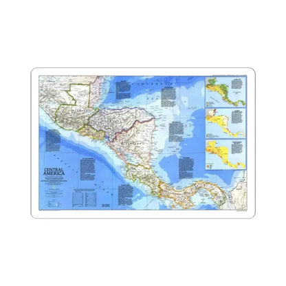 Central America (1986) (Map) STICKER Vinyl Kiss-Cut Decal 2 Inch White - The Sticker Space