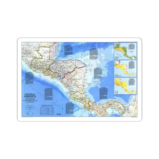 Central America (1986) (Map) STICKER Vinyl Kiss-Cut Decal 2 Inch White - The Sticker Space