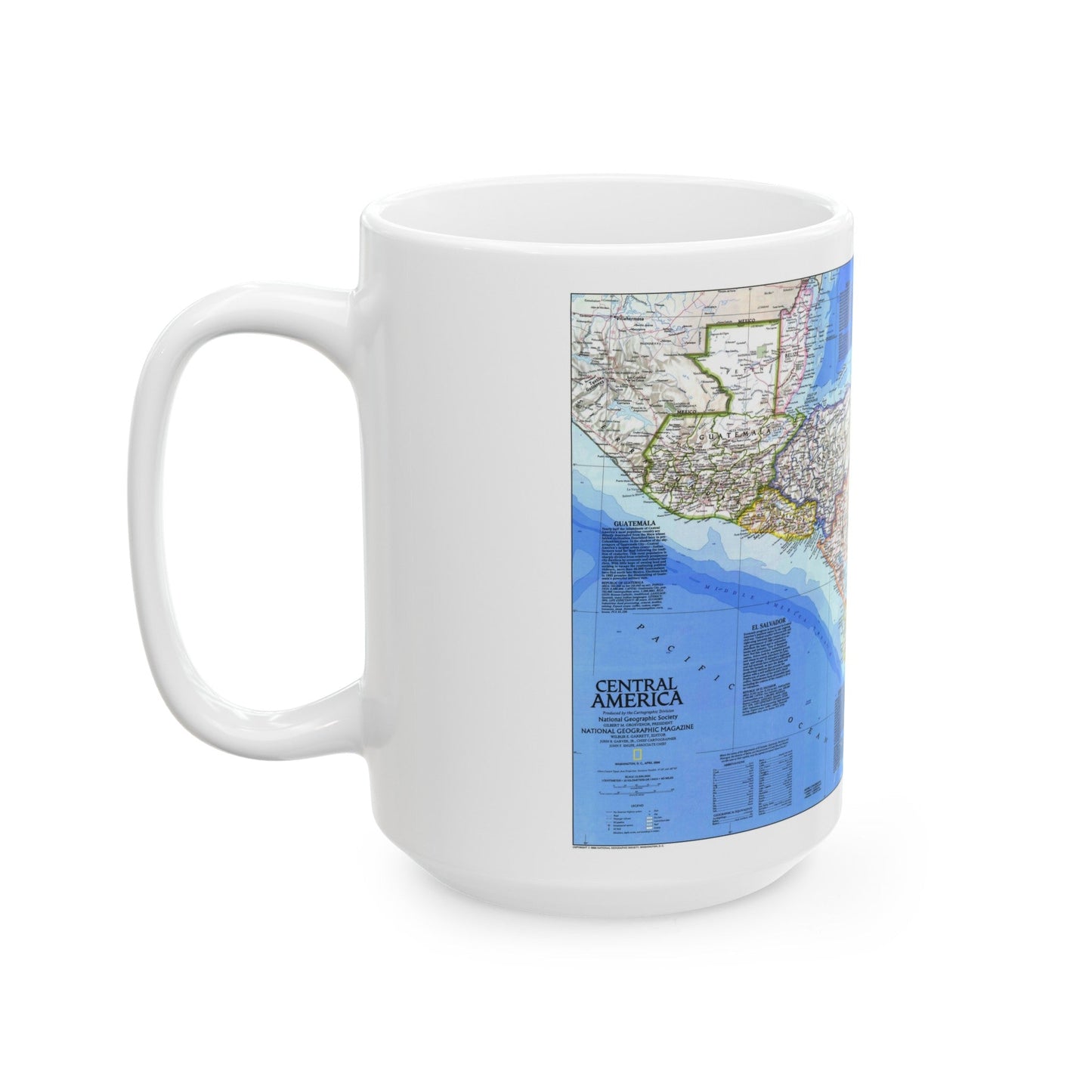 Central America (1986) (Map) White Coffee Mug-The Sticker Space