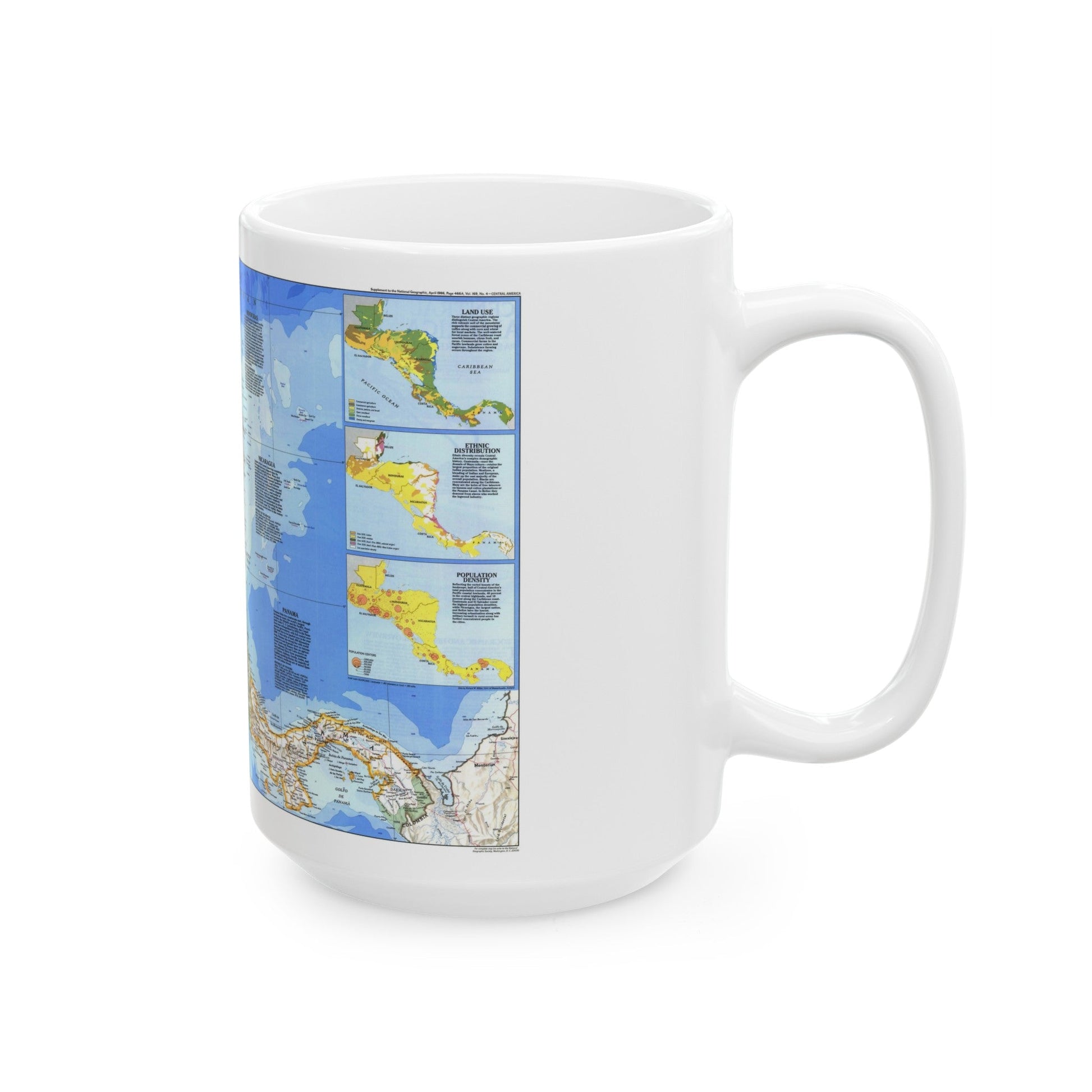 Central America (1986) (Map) White Coffee Mug-The Sticker Space