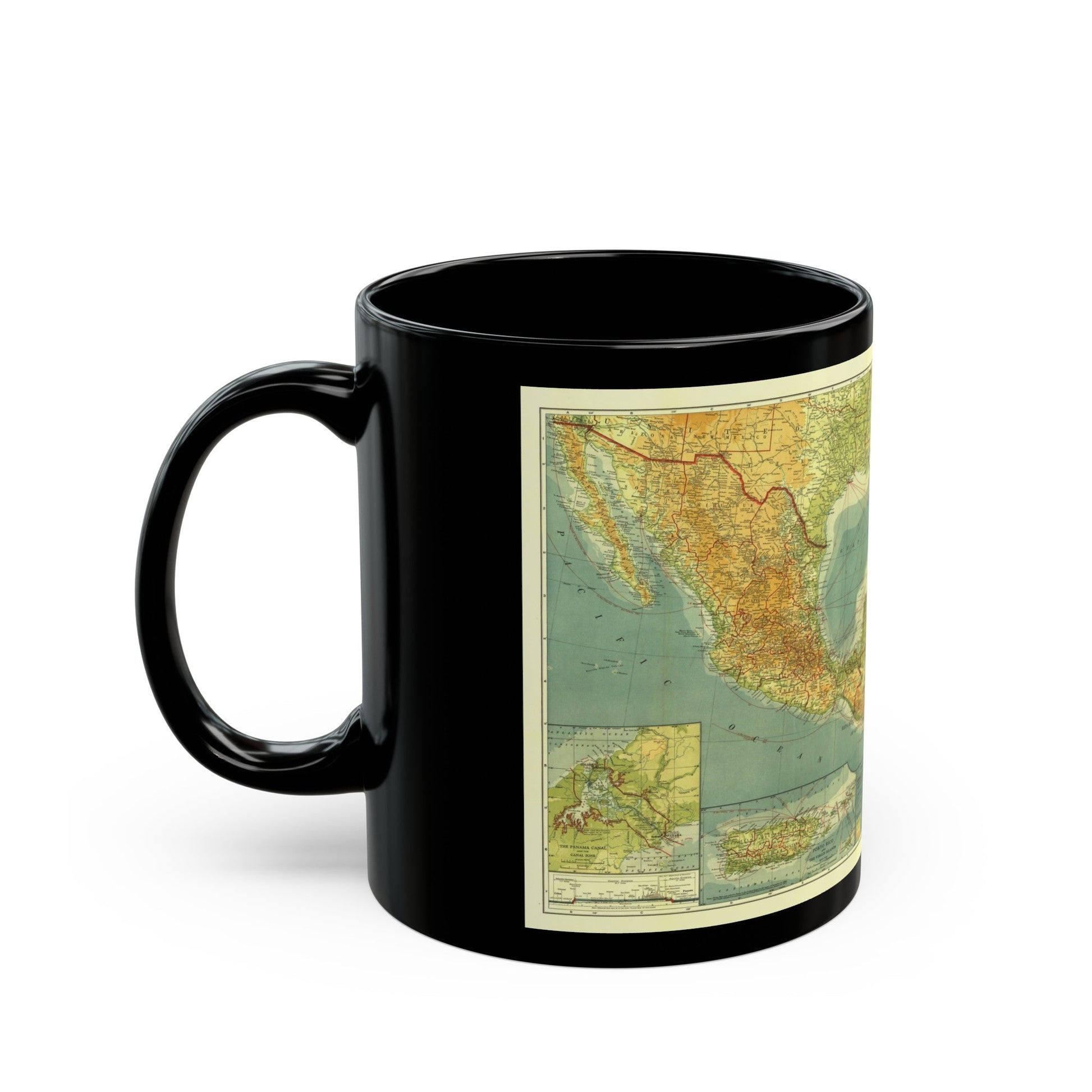 Central America and the West Indies (1922) (Map) Black Coffee Mug-The Sticker Space