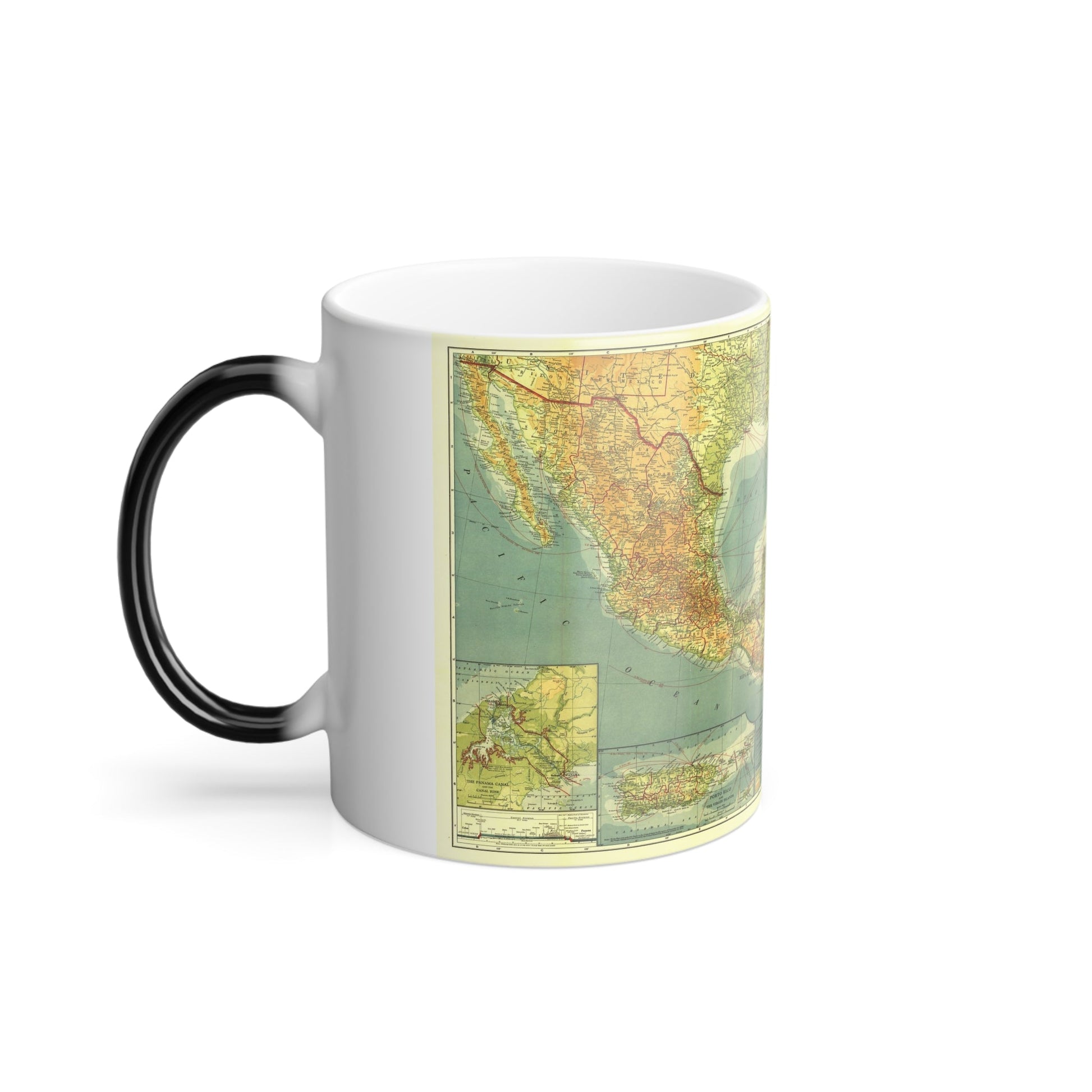 Central America and the West Indies (1922) (Map) Color Changing Mug 11oz-11oz-The Sticker Space