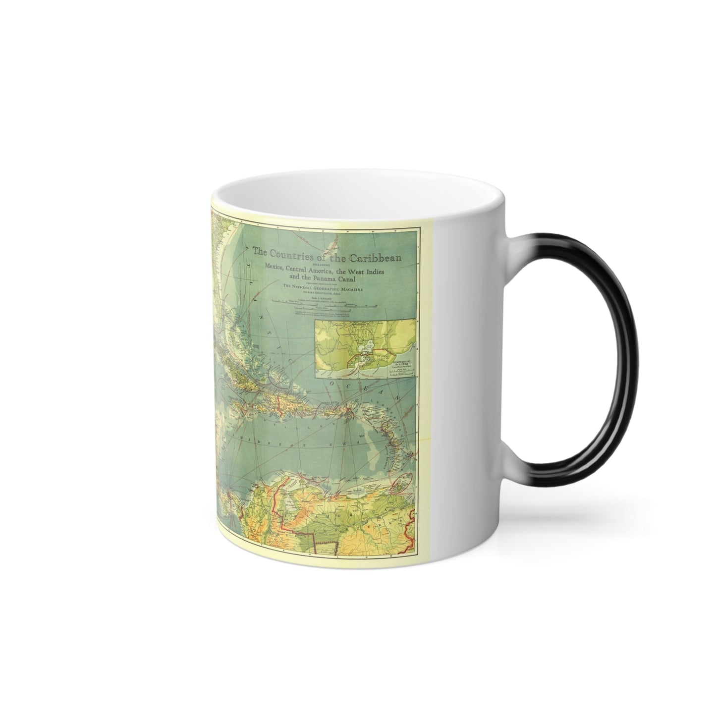 Central America and the West Indies (1922) (Map) Color Changing Mug 11oz-11oz-The Sticker Space