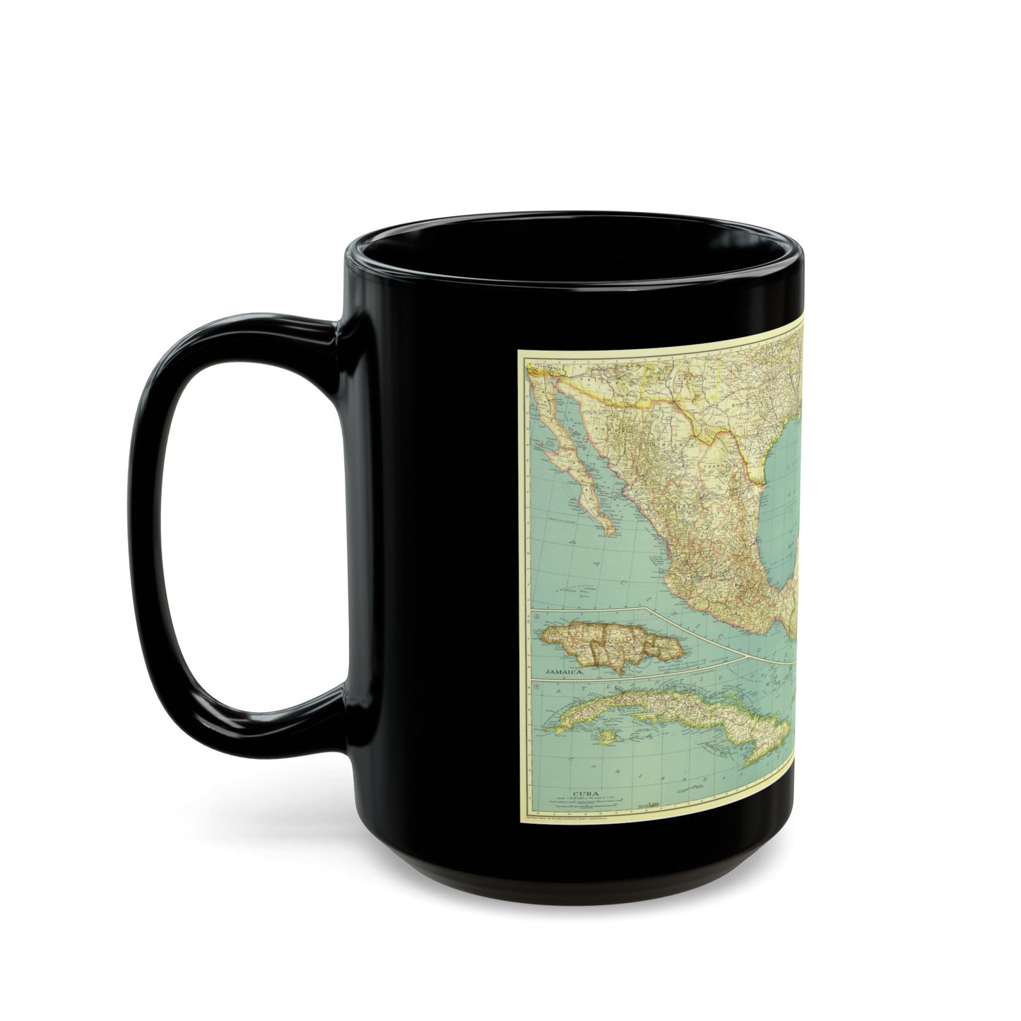 Central America and the West Indies (1934) (Map) Black Coffee Mug-The Sticker Space