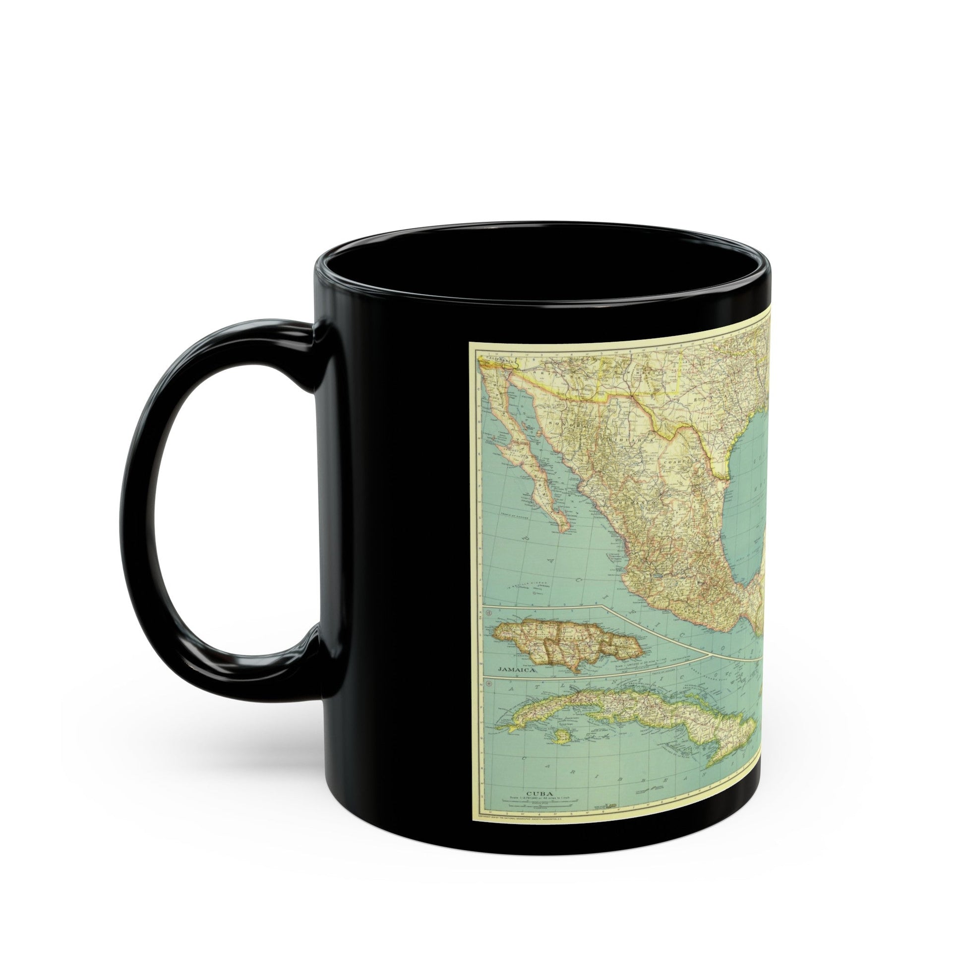 Central America and the West Indies (1934) (Map) Black Coffee Mug-The Sticker Space