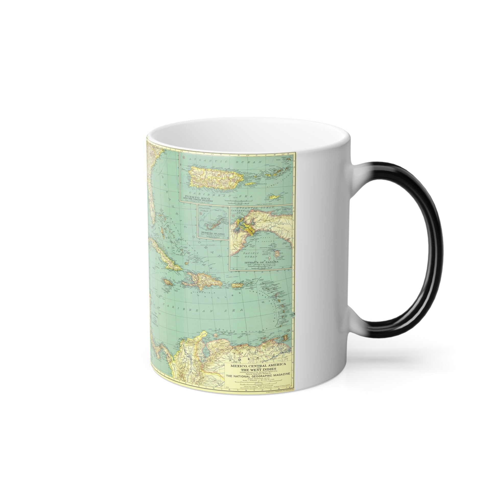 Central America and the West Indies (1934) (Map) Color Changing Mug 11oz-11oz-The Sticker Space