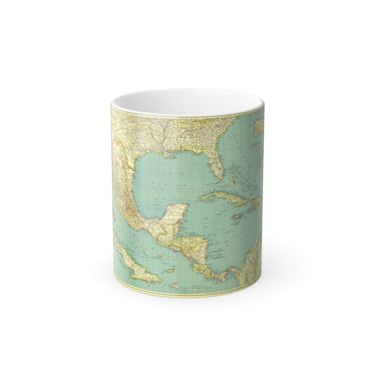 Central America and the West Indies (1934) (Map) Color Changing Mug 11oz-11oz-The Sticker Space